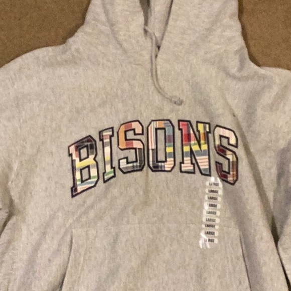 Bison’s heavy duty, gray sweatshirt hoodie - Picture 2 of 6